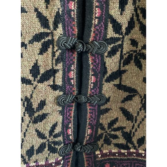 Vintage J. McLaughlin Wool Tapestry Cardigan Jacket Boho Fall Sweater Coat - Picture 5 of 10